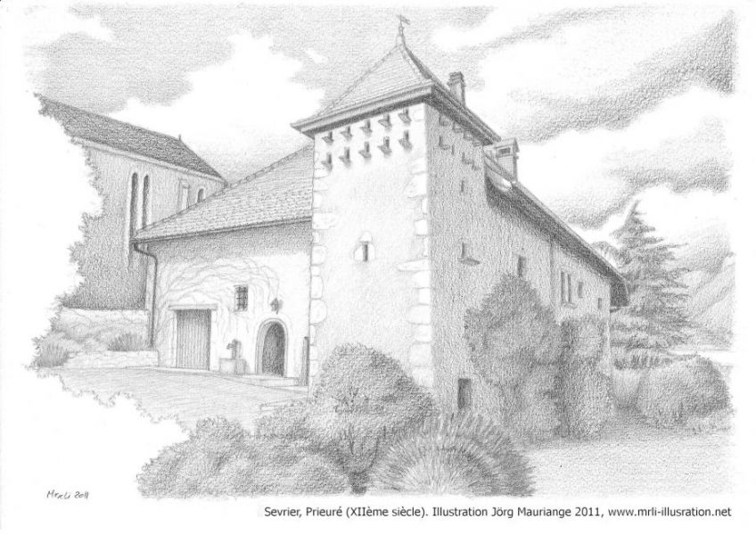 Le prieuré de Sevrier - Illustration : Jörg Mauriange